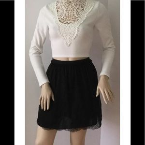 Valentino Sub Zero Black Lace Skirt